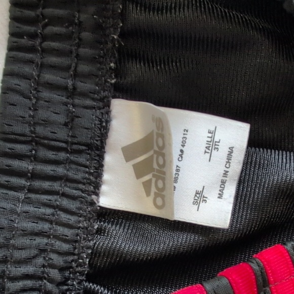 adidas black triple stripe activewear mesh shorts 3T toddler boys - Picture 3 of 5